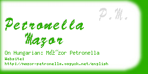 petronella mazor business card